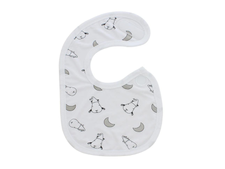 Baa Baa Sheepz Small Moon & Sheep White Bib For Sale