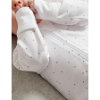 Purebaby Organic 2 Pack Zip Growsuit - Pale Grey set (polka dot and stripe) on Sale