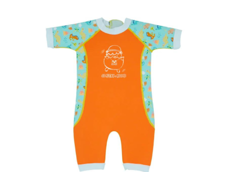 Cheekaaboo Warmiebabes Baby & Toddler Thermal Swimsuit UPF50+ Orange Dino For Cheap