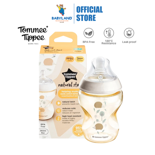 Tommee Tippee Natural Start PPSU Bottle 260ml (Hedghog) on Sale