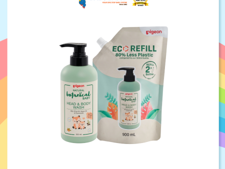 Pigeon Natural Botanical Baby Wash Bundle Set 500ml + 900ml Refill Online