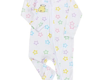 Baa Baa Sheepz Romper Zip Colourful Star White Sale