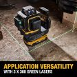 DeWALT DCLE34031D1 Line Laser Kit, 130 ft, + -1 8 in Accuracy, 2 -Beam, 3 -Line, Green Laser Sale