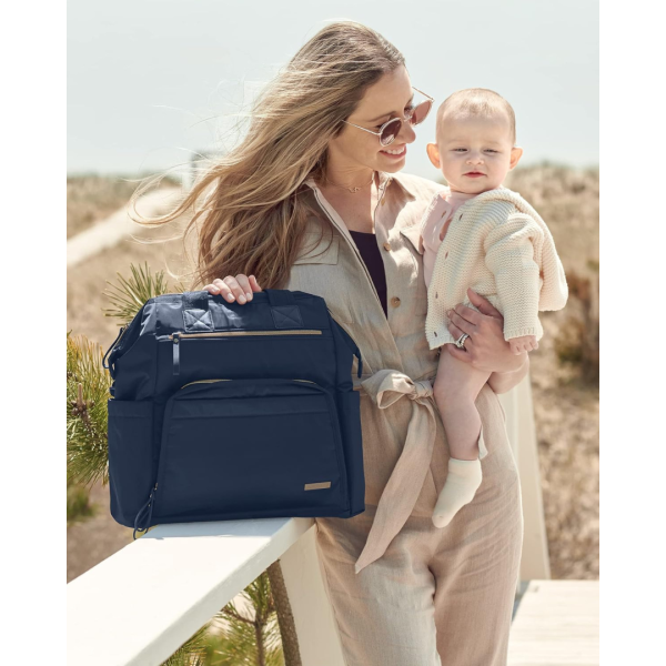 Skip Hop Mainframe Wide Open Diaper Backpack - Midnight Navy Hot on Sale