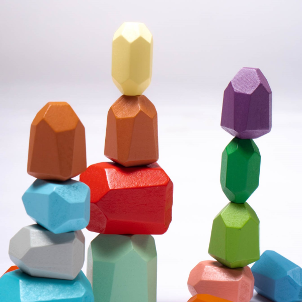 PureDays Wooden Colorful Stacking Stones (36Pcs) Online now