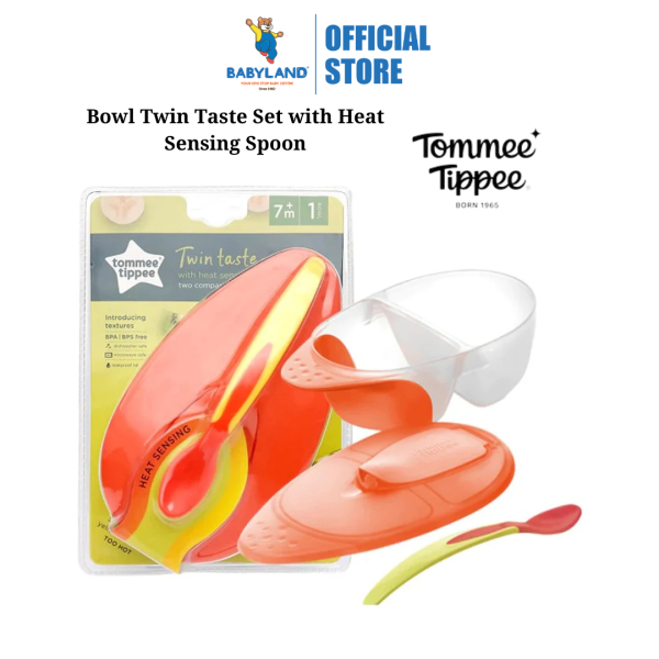 Tommee Tippee Explora Bowl Twin Taste Set with Heat Sensing Spoon For Discount