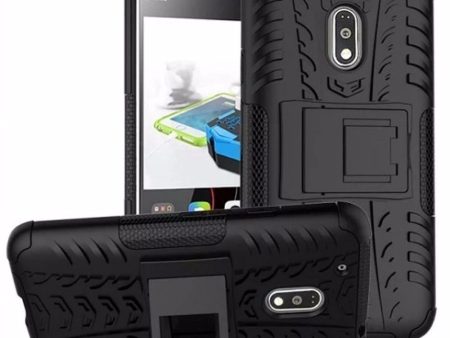 Chevron Military Grade Armor Kick Stand Back Cover Case for Moto G Play 4th gen, Black Online Hot Sale