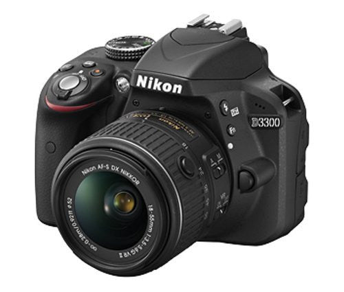 Nikon D3300 24.2MP Digital SLR Camera, Black with AF-P DX NIKKOR 18-55mm f 3.5-5.6G ED VR Lens, Memory Card and Camera Bag on Sale