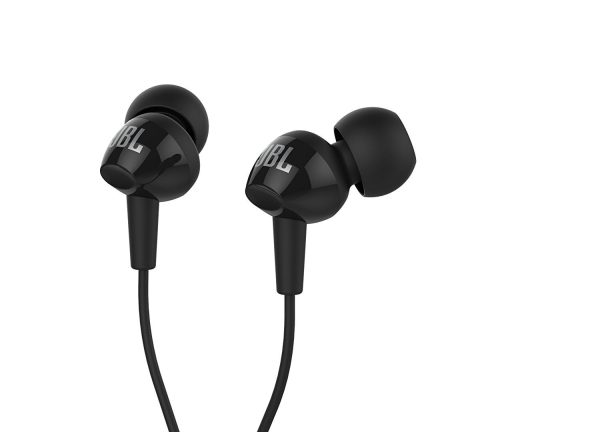 JBL C100SI In-Ear Headphones with Mic (Black) Hot on Sale